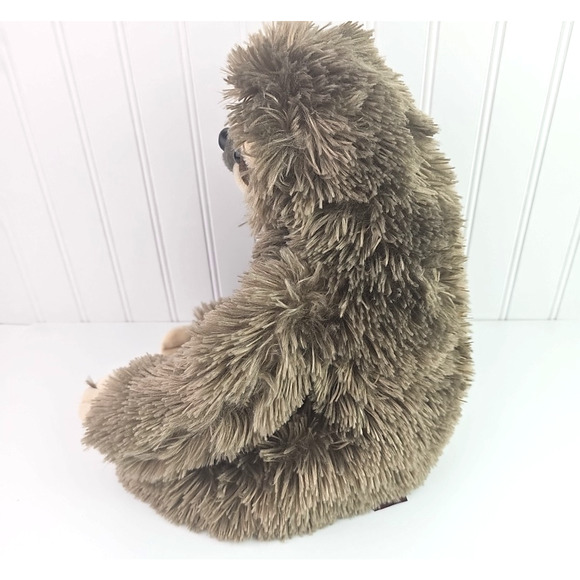 The Bearington Collection Sloth Plush 12 inch Stuffed Animal Brown Sweet Face - Picture 6 of 14